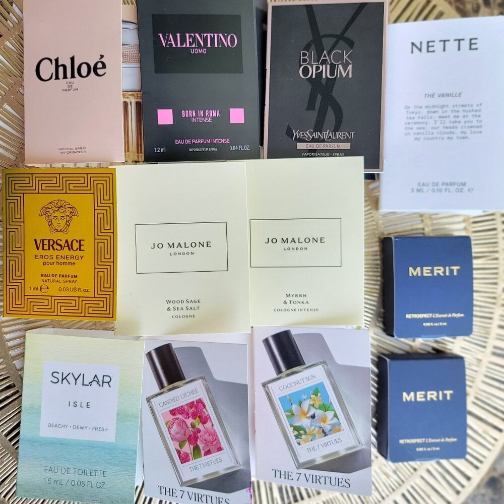 12 Designer Parfume Samples Versace YSL Jo Malone Valentino